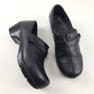 Dansko Solstice Clog Womens 9.5-10 EU 40 Black Leather Slip On Comfort Shoe